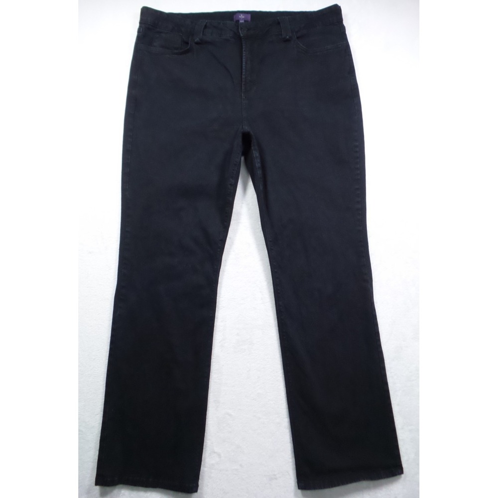 NYDJ Womens Jeans Size 20W Black Denim Straight Leg Lift Tuck High Rise Stretch